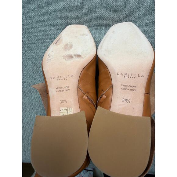 Daniella Shevel Bonnie Lambskin Leather Bootie Hazel Brown Women's 38.5 US 8 - Picture 9 of 16